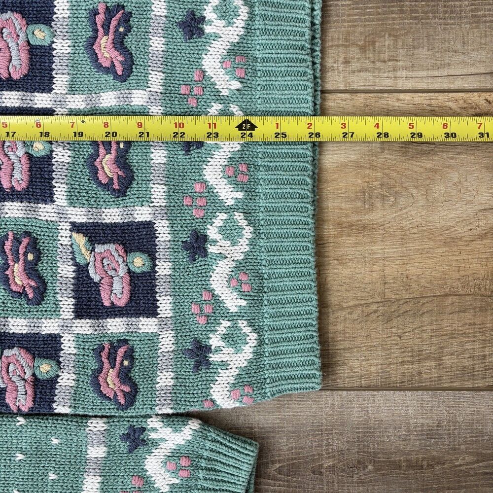 Vintage Floral Cottagecore Sweater Size M Granny Embroidered Feminine Spring - Picture 11 of 14